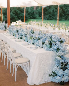 Baby Blue Wedding Table Decor